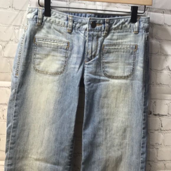 Wide Leg Retro Look  Distressed Denim Sz  0 - Picture 10 of 10